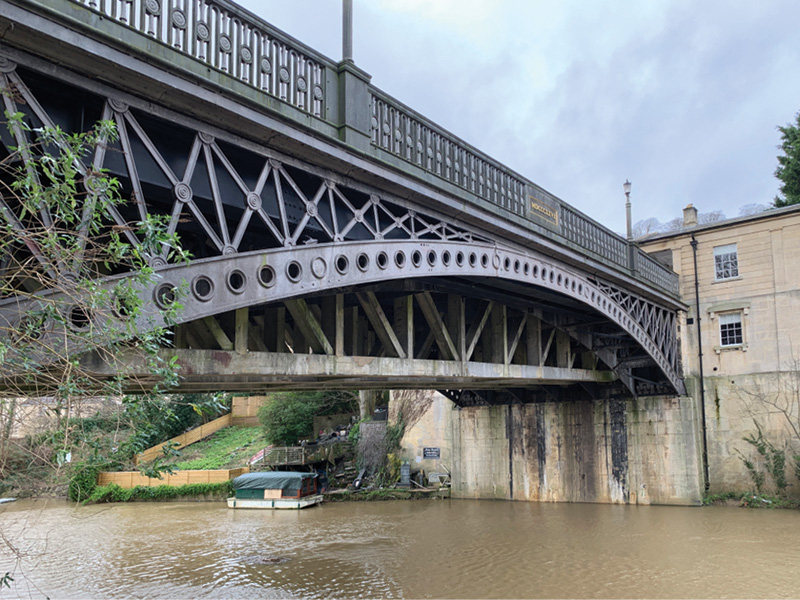 the concrete reinforcements under cleveland bridge